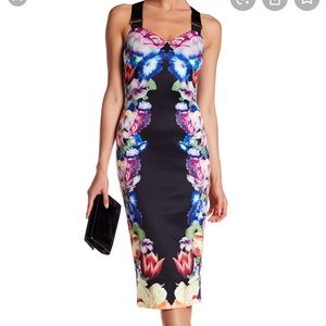 Ted baker Deony tapestry floral buckle dress